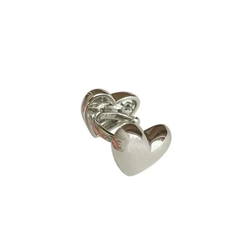 Heart shape alloy ear clip for women, Love colour, no piercing required