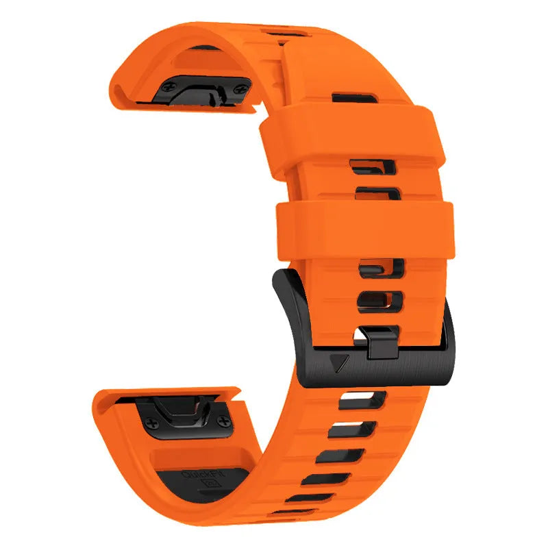 Fenix87pro6 two-colour quick-release silicone strap for Garmin Fenix watches in multiple colour options