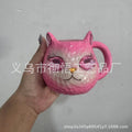 American style resin cat cup decoration in blue, green, pink, or purple colour.