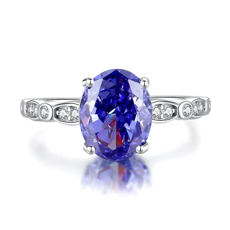 Sterling silver heart-shaped ring with ice flower cut zircon centrepiece in tan sang colour