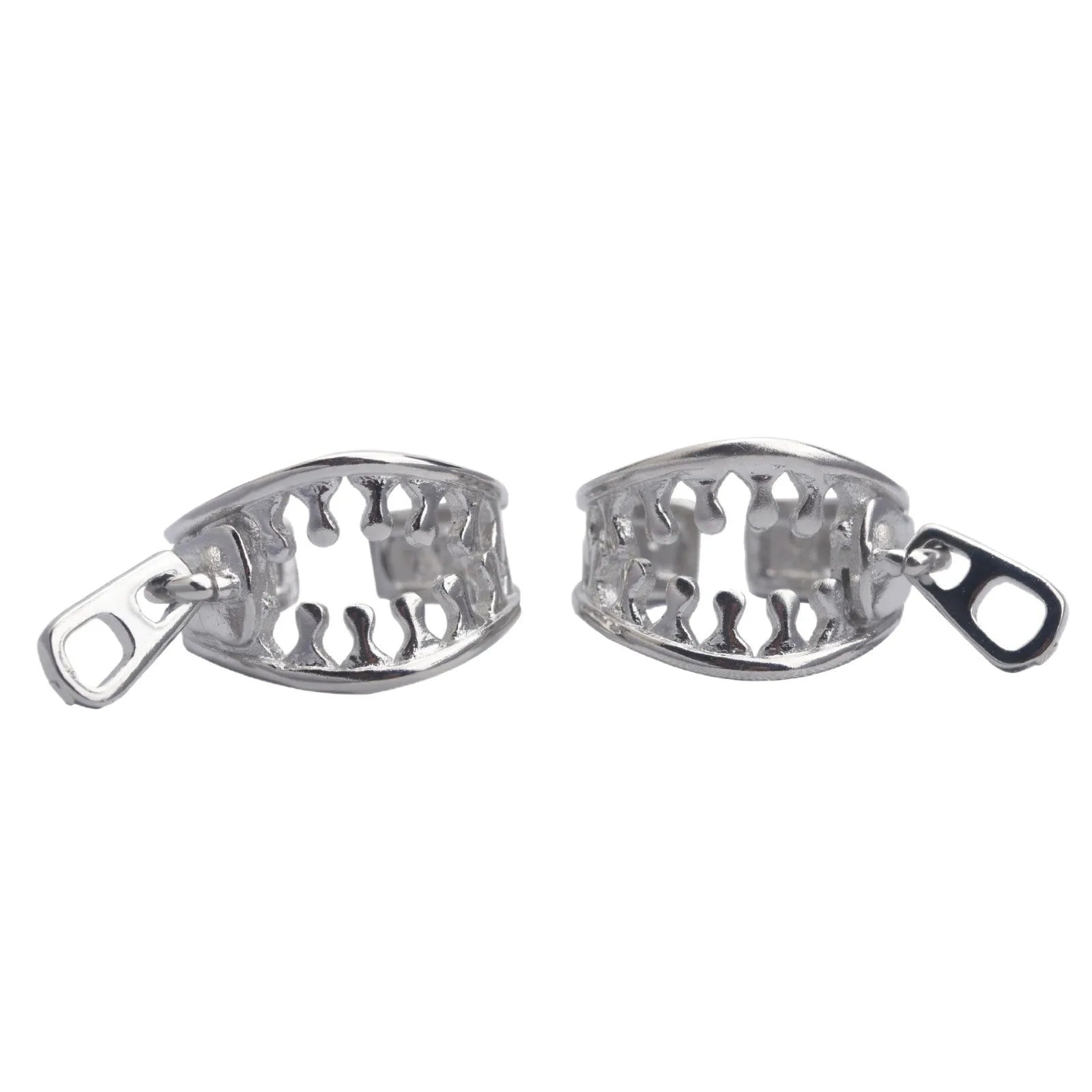 Copper geometric ear bone clips with linear zipper design in ES862 colour
