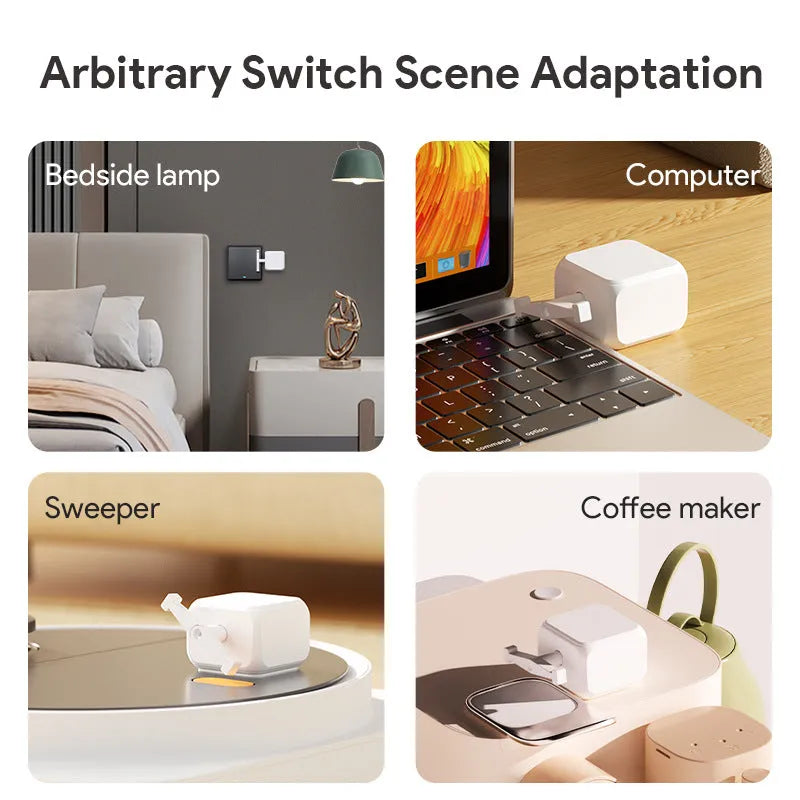 White Bluetooth rocker arm finger robot for remote appliance control