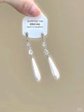 Women's geometric heart-shaped alloy ear clip earrings with rhinestone stars and tassels