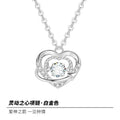 925 sterling silver heart pendant necklace with O-shaped chain and Seiko finish on white background