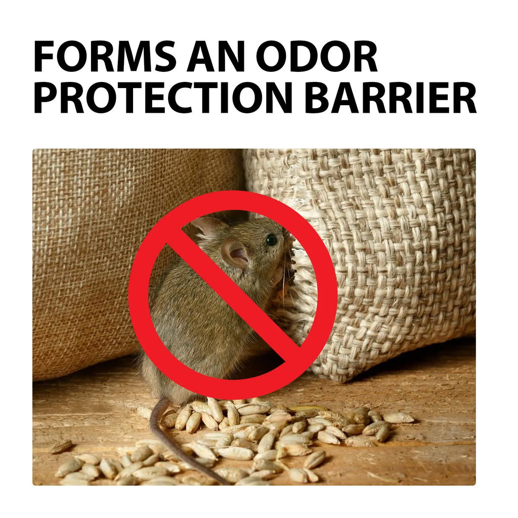 60ml bottle of natural rat repellent spray with essential oils for home, car and outdoor use.
