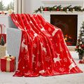 Polyester fibre Christmas blanket in American style with soft flannel texture showing size options
