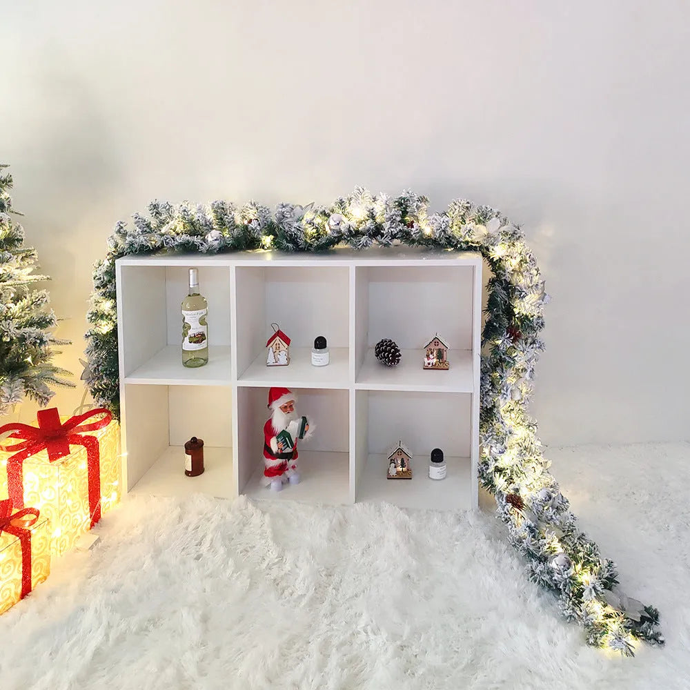 American-style flocked rattan Christmas garland in a twisted PVC vine design