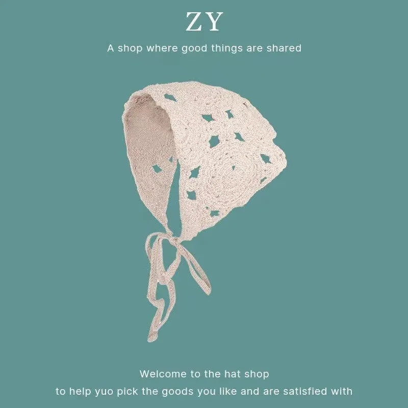 Cotton triangular headscarf with floral pattern in multiple colour options