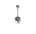 Titanium alloy double-headed navel stud with internal thread in geometric shape showing colour options