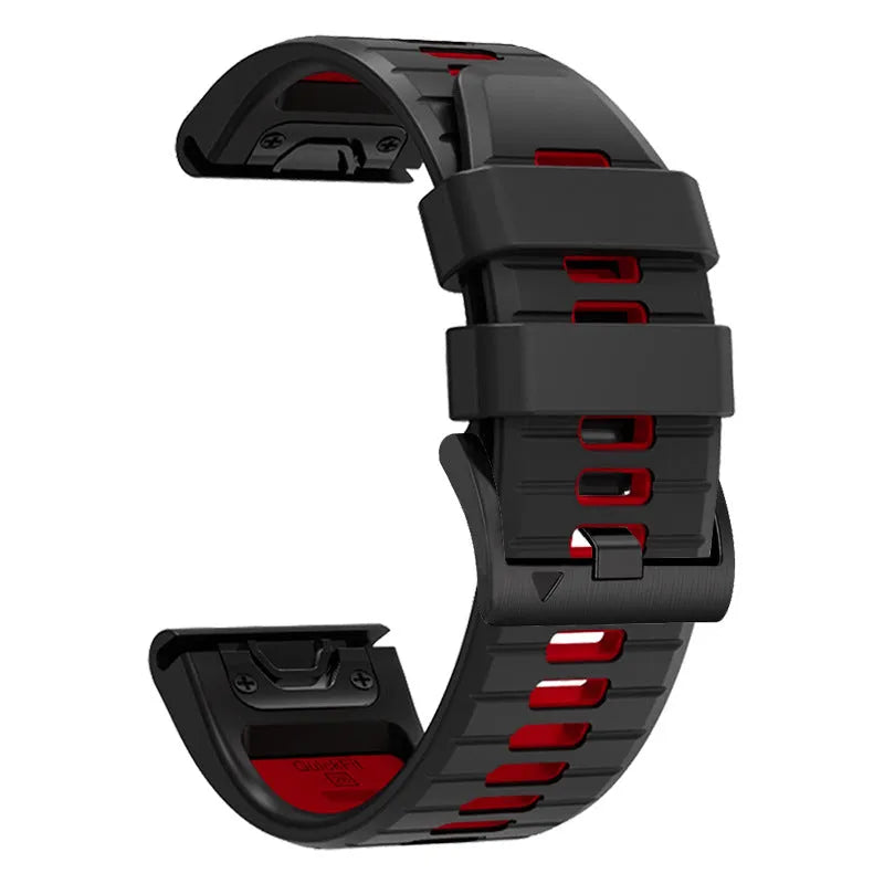 Fenix87pro6 two-colour quick-release silicone strap for Garmin Fenix watches in multiple colour options
