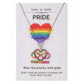 Stainless steel friendship necklace and bracelet set with inspirational colour printing