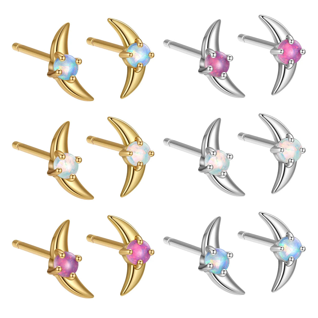 925 silver geometric earrings with electroplated gold finish and blue stone