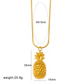 Stainless steel fruit necklace pendant showing apple grape watermelon pineapple strawberry banana options