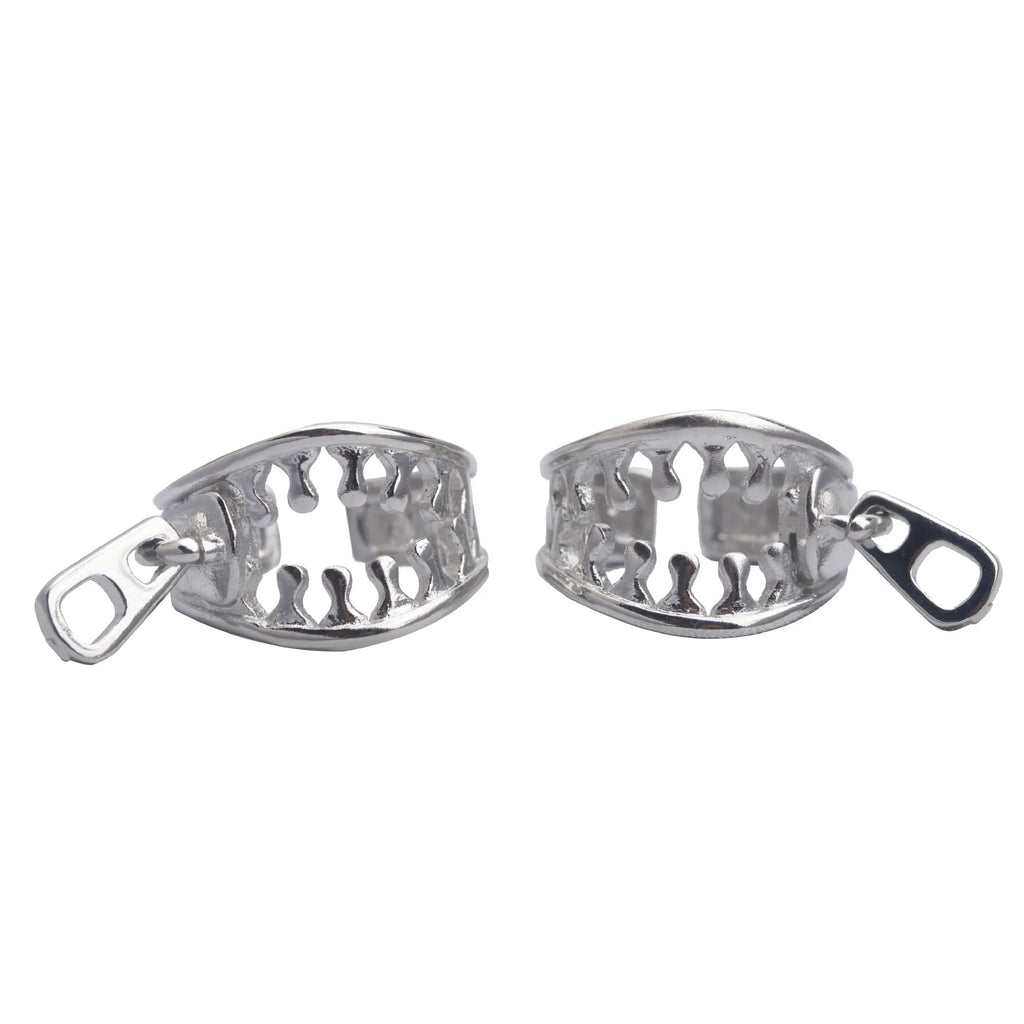Copper geometric ear bone clips with linear zipper design in ES862 colour