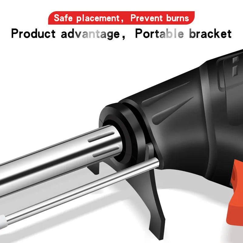 Black G102 soldering gun with integrated light for electronics repair, alloy construction