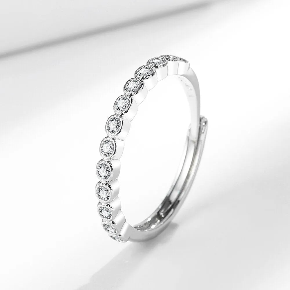 Simple women's geometric Korean style tail ring with open mouth design in white gold colour