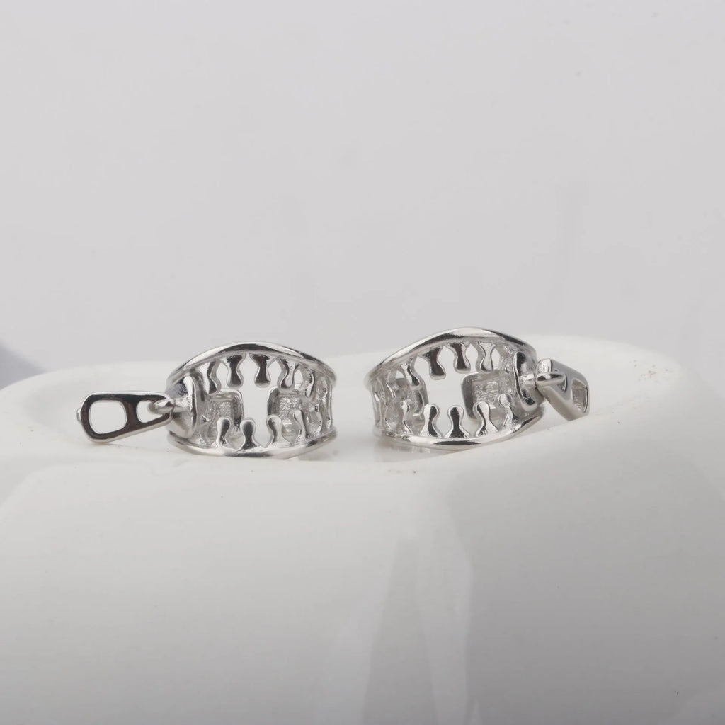 Copper geometric ear bone clips with linear zipper design in ES862 colour