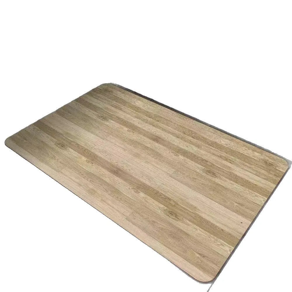 Square diatomite bath mat with a geometric wood grain pattern in a bathroom setting.