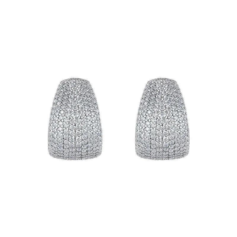 S925 sterling silver geometric commuter ear studs with moissanite options