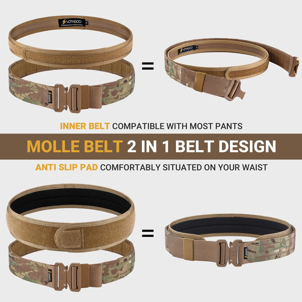 VOTAGOO military waist belt with quick-release buckle in CP camouflage colour