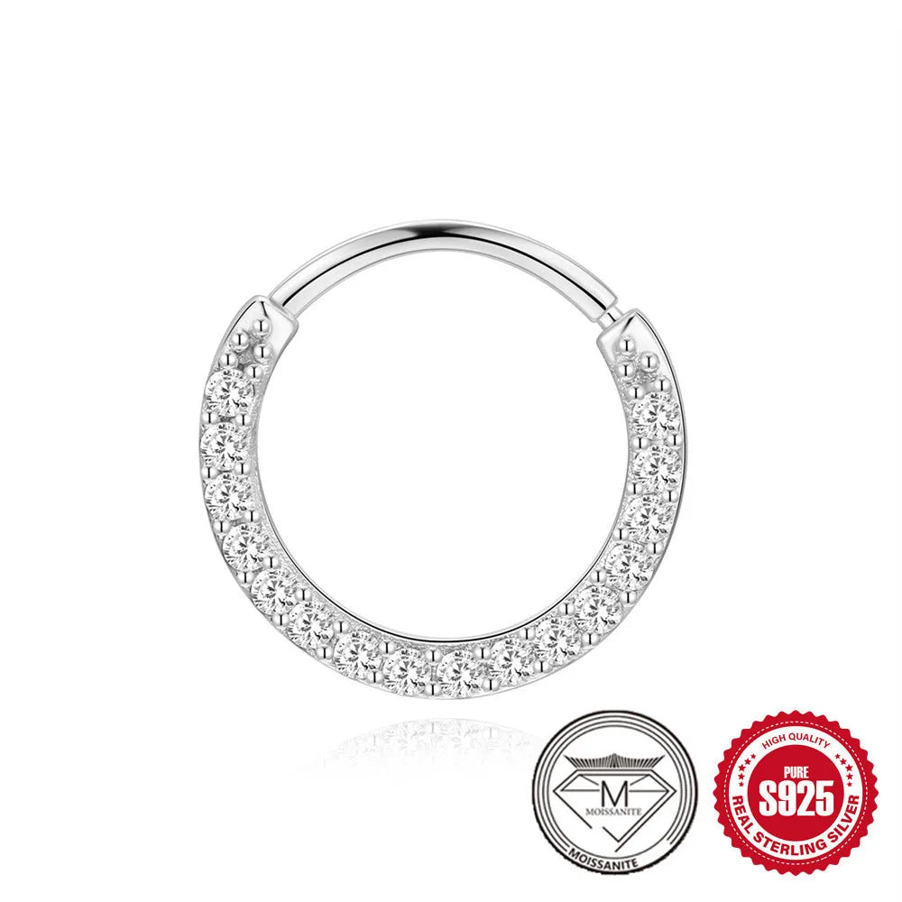 Platinum-plated sterling silver geometric petal stud earrings with ear clip fitting in multiple style options