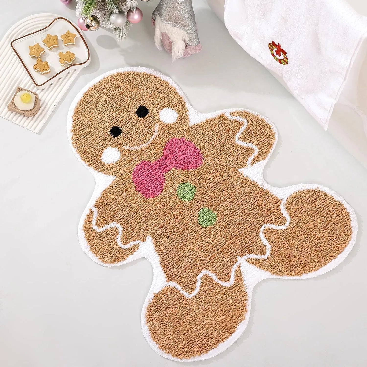 Christmas themed hallway mat with festive design and anti-slip backing in multiple size options