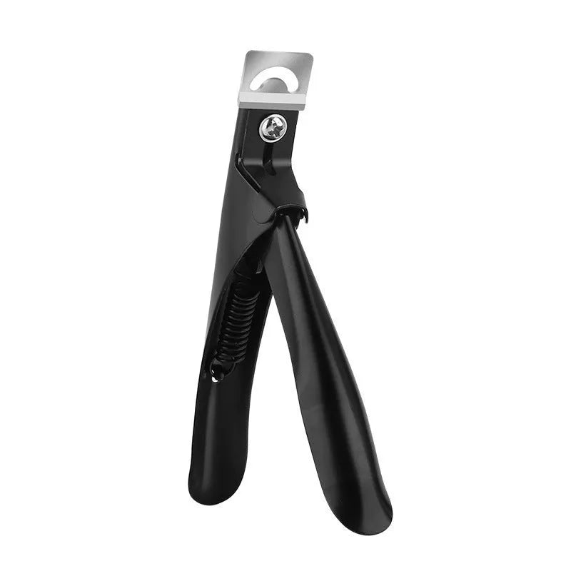 Titanium French nail scissors with U-shaped cutting edges in stainless steel construction