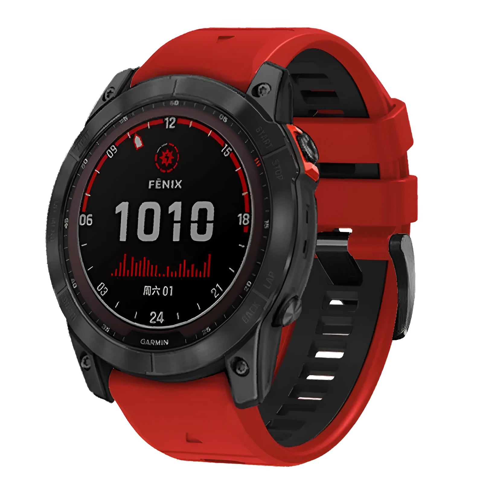 Fenix87pro6 two-colour quick-release silicone strap for Garmin Fenix watches in multiple colour options