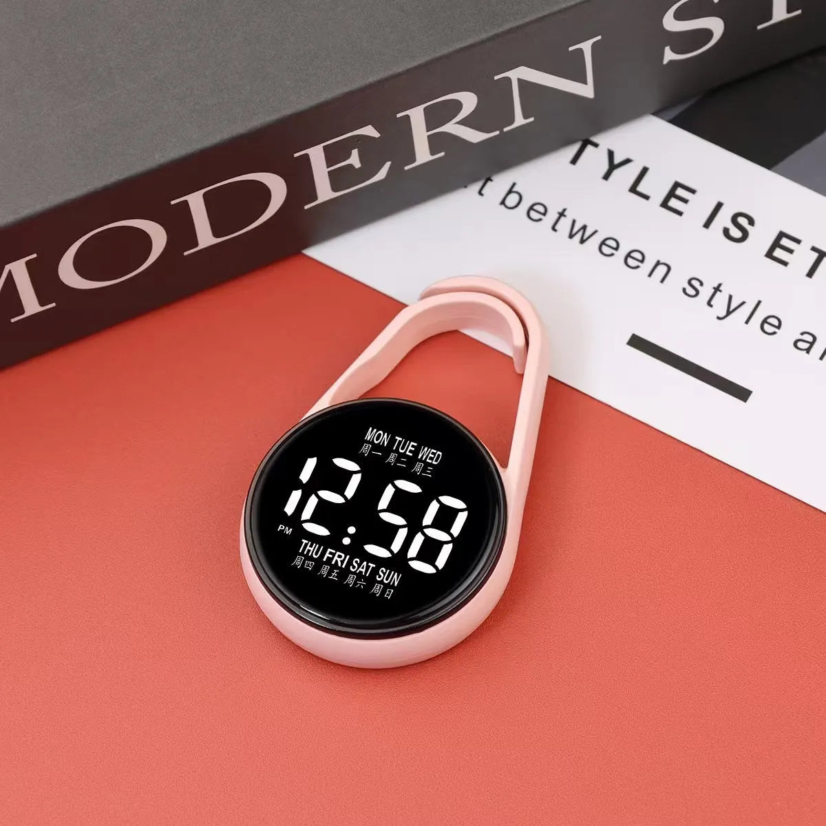 LED digital watch with plastic strap and waterproof casing in multiple colour options