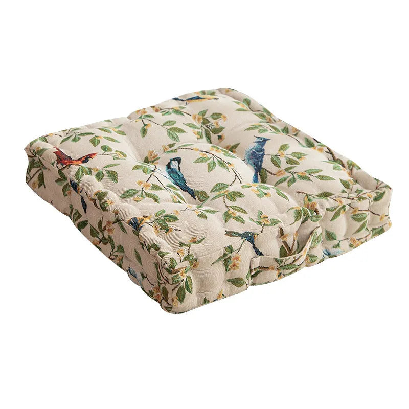 American style floral pattern seat cushion measuring 40×40×8cm with pp cotton fill