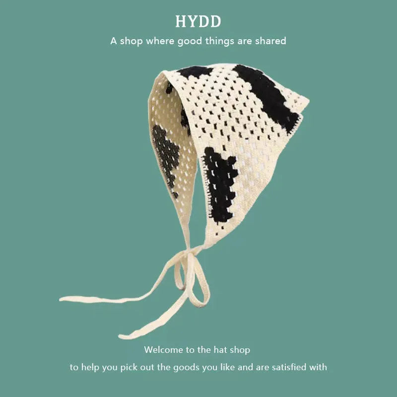 Cotton triangular headscarf with floral pattern in multiple colour options