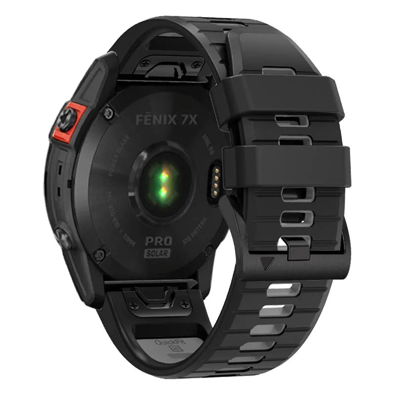 Fenix87pro6 two-colour quick-release silicone strap for Garmin Fenix watches in multiple colour options