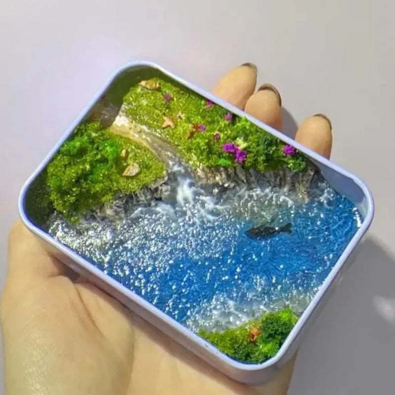 DIY bamboo marine landscape handmade model ornament with whale motifs