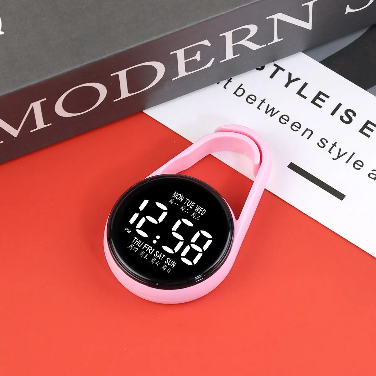 LED digital watch with plastic strap and waterproof casing in multiple colour options