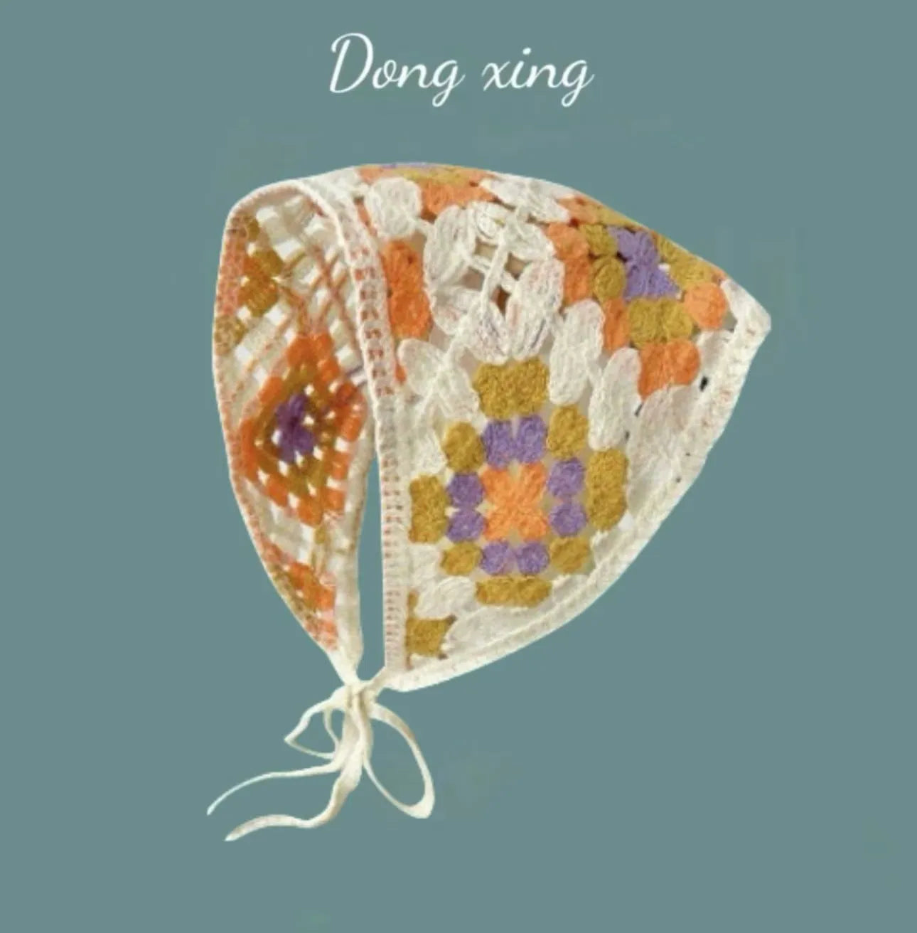 Cotton triangular headscarf with floral pattern in multiple colour options