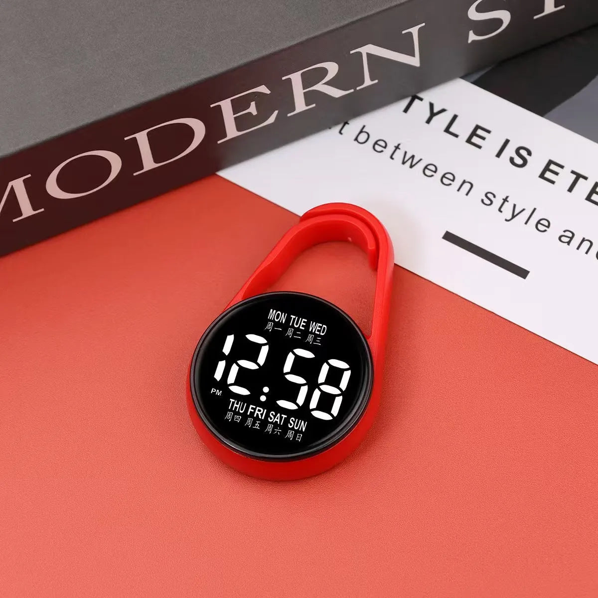 LED digital watch with plastic strap and waterproof casing in multiple colour options