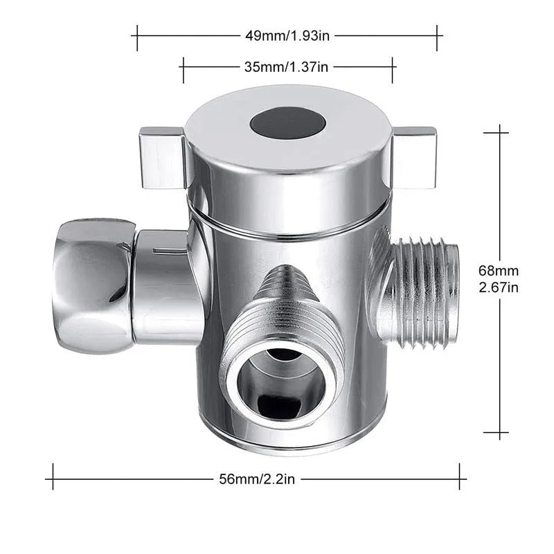 Copper shower water distributor with modern design and bracket mounting options