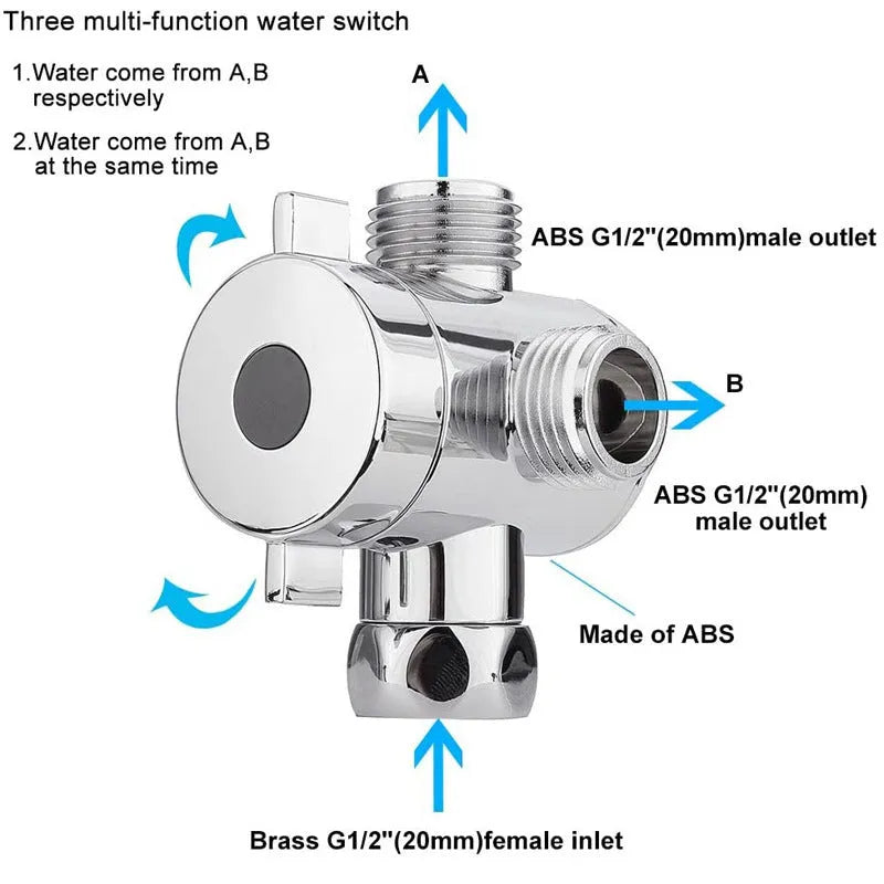 Copper shower water distributor with modern design and bracket mounting options