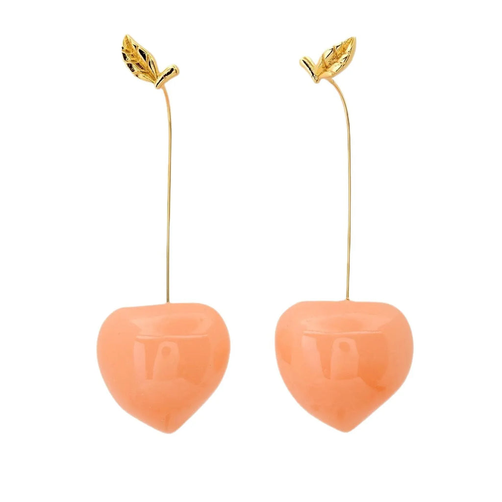 Gold plated copper earrings with a detailed blueberry charm, one of seven fruit and vegetable designs.