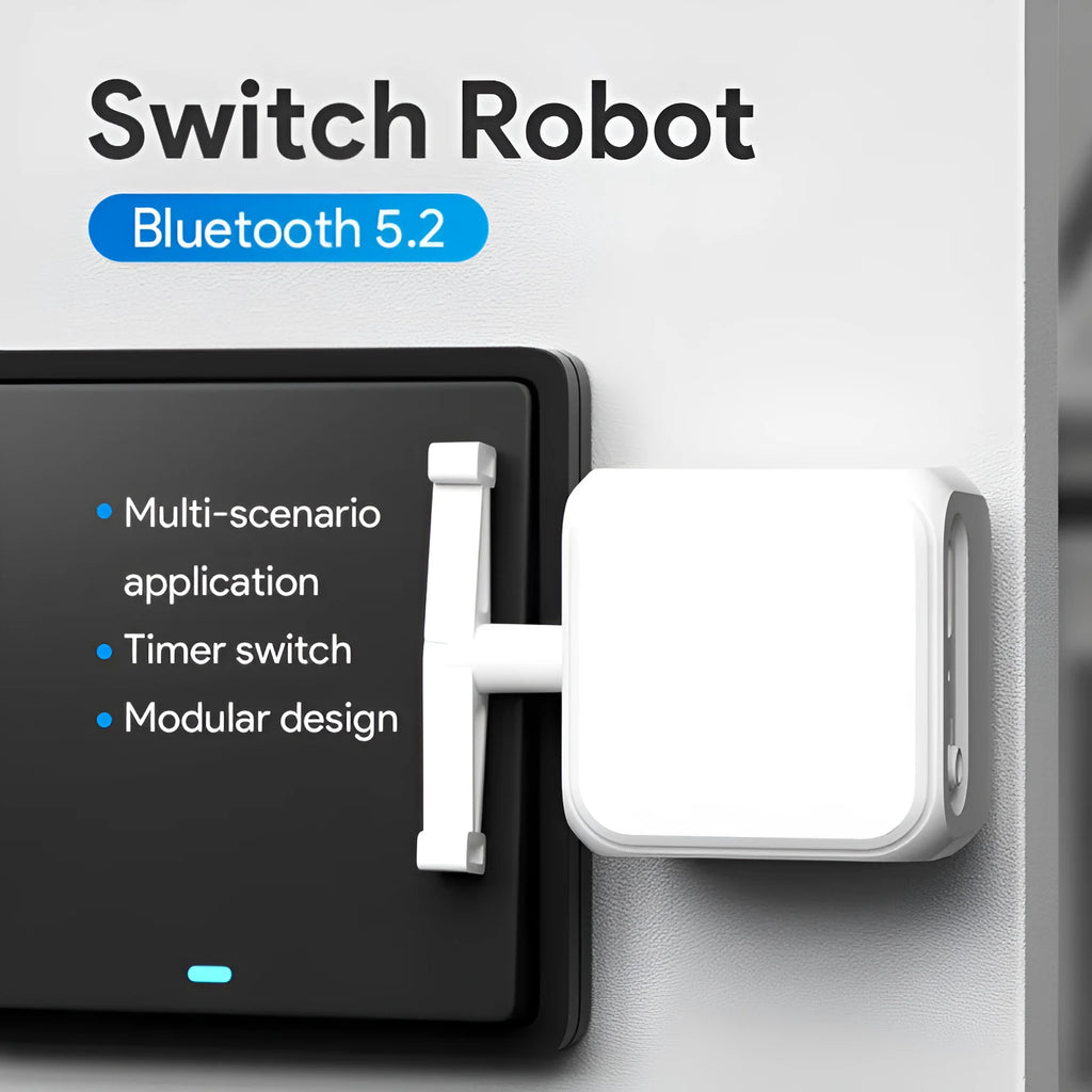 White Bluetooth rocker arm finger robot for remote appliance control