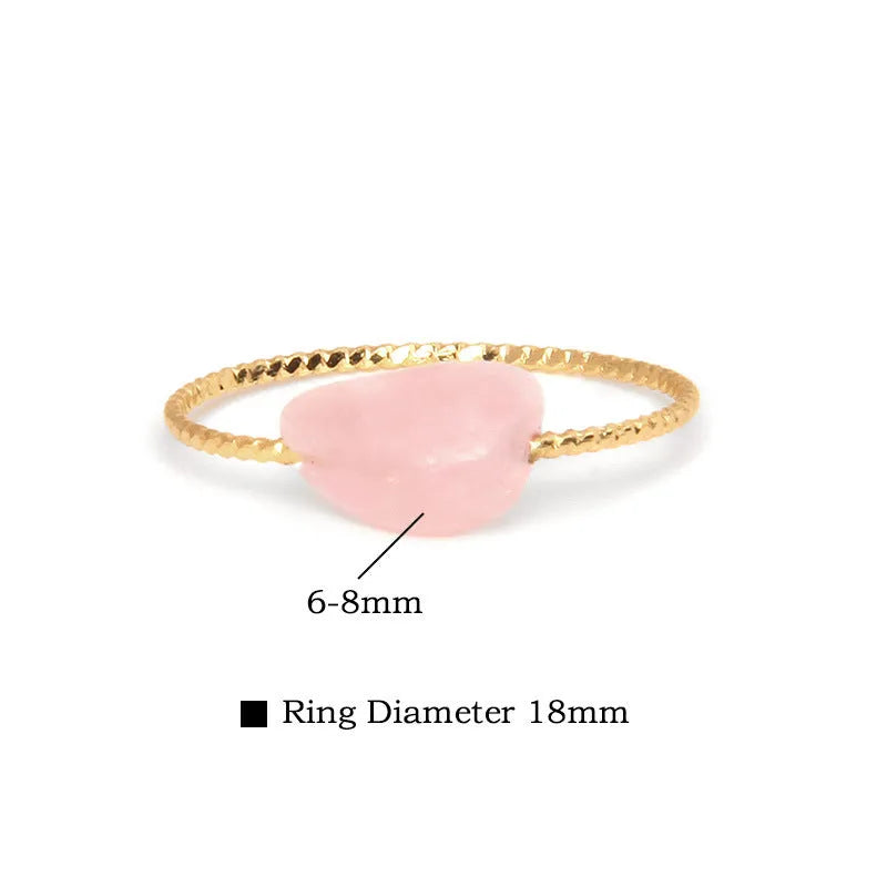 Geometric women's ring with coloured agate stone centrepiece in silver tone metal setting