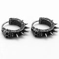 Alloy geometric motorcycle earrings with copper plastic accents in retro black