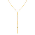 Women's stainless steel gold electroplated geometric pendant necklace on display