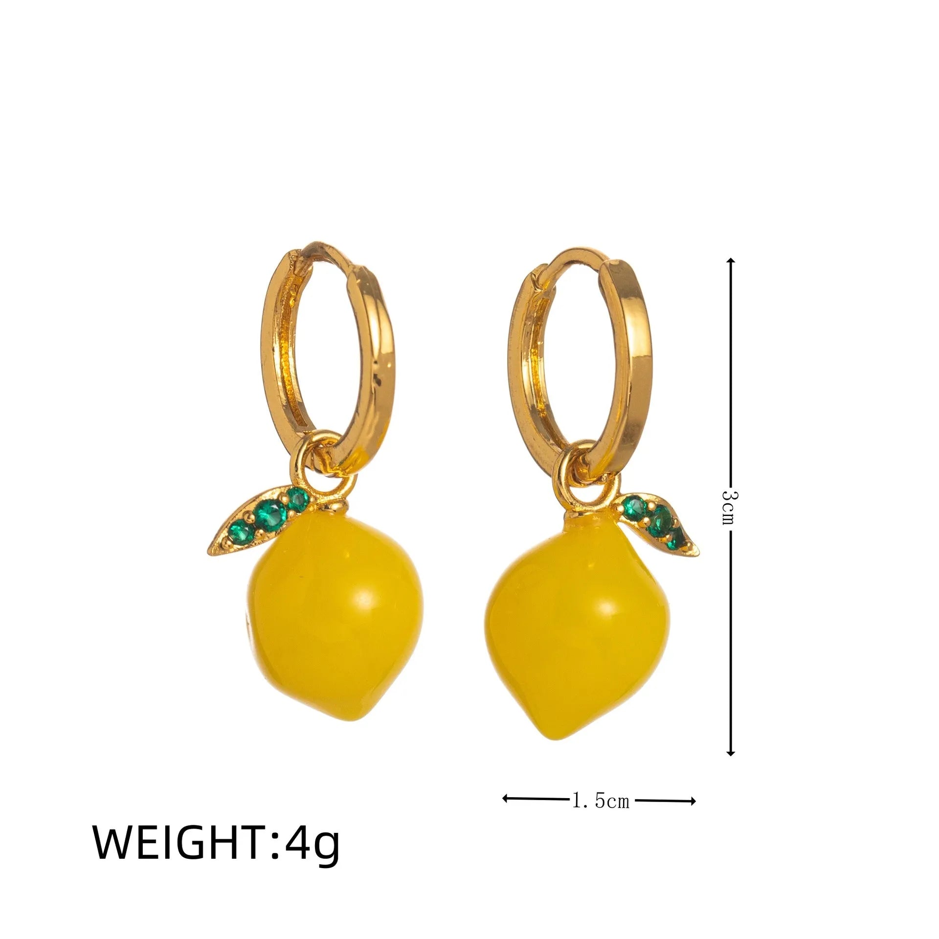 Gold plated copper earrings with a detailed blueberry charm, one of seven fruit and vegetable designs.