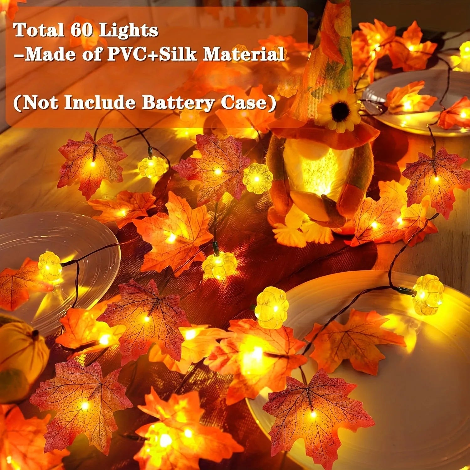 Picture of USB powered plastic string lights in autumn decoration colour finish