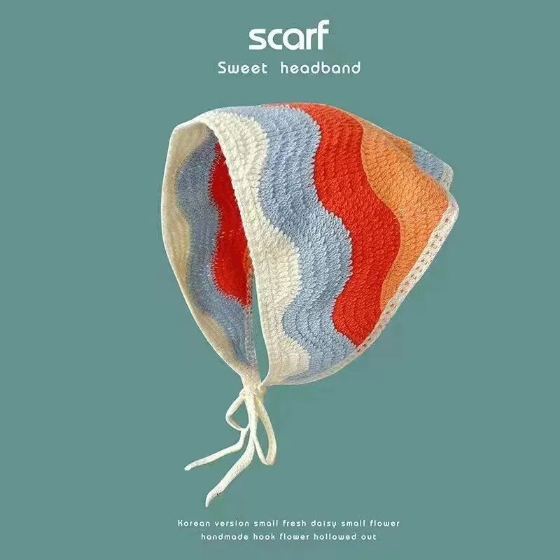 Cotton triangular headscarf with floral pattern in multiple colour options