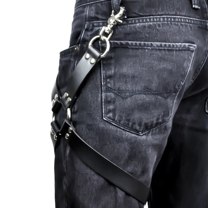 Black PU leather women's fashion leggings with a smooth finish and fitted silhouette.
