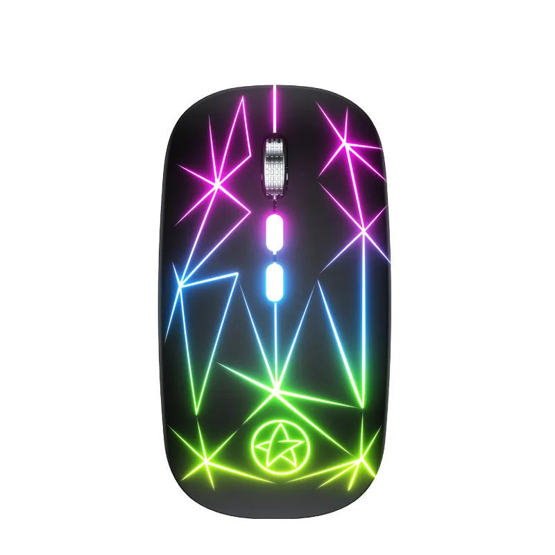 Wireless Bluetooth gaming mouse with metal scroll wheel and luminous charging indicator in compact design