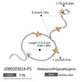 Women's stainless steel starfish mitten-type bracelet in gold and silver geometric chain style