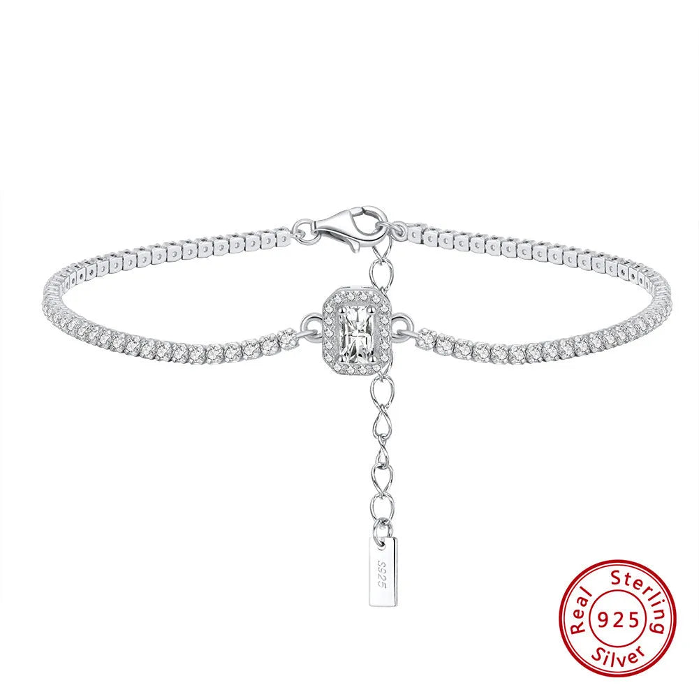 S925 sterling silver tennis bracelet with eight hearts eight arrows white zirconium stones, gold tone, chain style, 16.5cm length